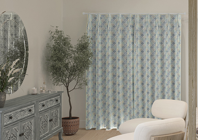 Foxley Faux Silk, Marine - Made to Measure Curtain - Image 7